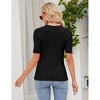 Womens Knit Shirts Slim Fit Sweater Tops Short Sleeve Round Neck Tops - 4 of 4