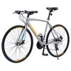 YONWAY 700C Road Bike, 24 Speed Commuter Bicycle, 24 Inch Lightweight Aluminum Frame Racing Bike with Disc Brake System for Men Women, Silver - 2 of 4