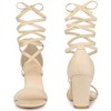Perphy Women's Open Toe Lace Up Tie Up Lightly Padded Chunky Heeled Sandals - 2 of 4