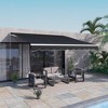 Vynxaria Elegant Retractable Canopy: 12' x 10' Sun Shade in Classic Black - 2 of 4