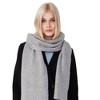 Style Republic Women’s Premium Cashmere Chunky Knit Scarf - Light Grey Melange - 2 of 2