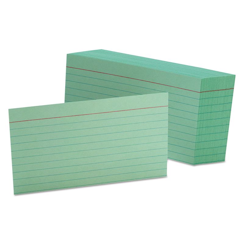 Oxford Ruled Index Cards 3 x 5 Green 100/Pack 7321GRE, 1 of 2