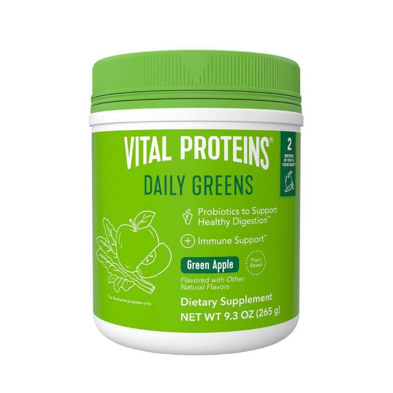Vital Proteins Daily Greens Dietary Supplement - Green Apple - 9.3oz, 1 of 8