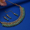 SOHI Women's Green Gold Plated Kundan Beaded Jewellery Set - 3 of 4