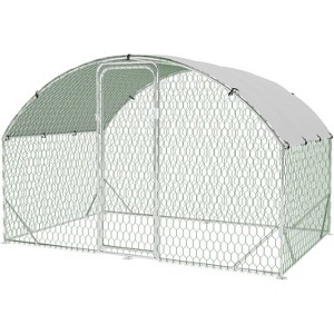 COZONY Walk-in Chicken Coop Metal, Large Poultry Run with Waterproof Cover for Backyard - 1 of 4