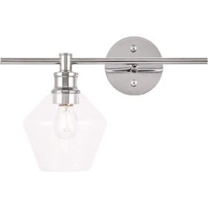 Elegant Lighting Gene 1 light Chrome and Clear glass left Wall sconce - 1 of 4