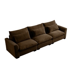 NicBex 122 Inch Deep Seat Corduroy Couch,3 Seater Sofa with 3 Waist Pillows for Living Room,Bedroom,Office,Apartment - 1 of 4