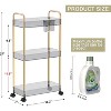 YIGII Storage Rolling Cart 3 Tier Acrylic Bathroom Cart Organizer - 2 of 4
