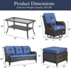 Buenhomino Wicker Outdoor Patio Furniture Set - 6 Piece Patio Conversation Set with Swivel Rocker Chairs, Rattan Sofa, Ottomans and Coffee Table - 4 of 4