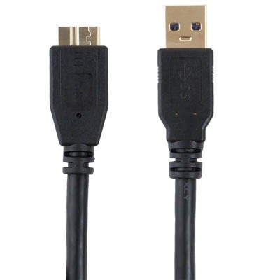 Monoprice USB 3.0 Type-A Male to Micro Type-B Female Cable - 1.5 Feet - Black | Compatible with Android, Hard drives, Samsung, HTC, WD and More! -