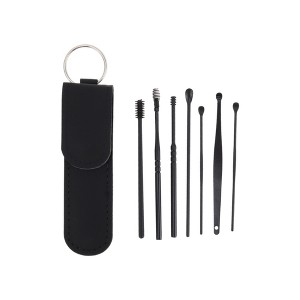 Unique Bargains Stainless Steel Earwax Cleaning Tool Kit 7 Pcs - 1 of 4