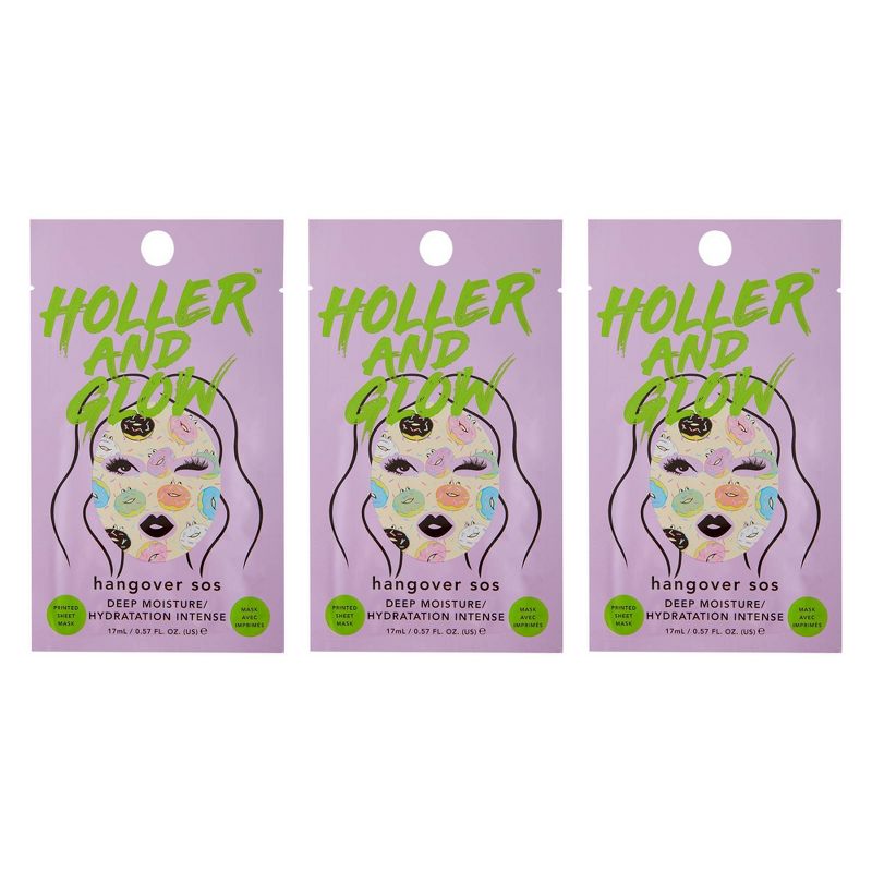 Holler and Glow Hangover SOS Face Mask Trio - 3ct/0.57 fl oz, 1 of 9