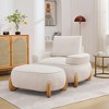 Hyleory 38.58'' Velvet Oversized Comfort Ottoman with Sold Wood Legs,large foot
 stools for Bedroom, Living Room, Nursing Room - 3 of 4
