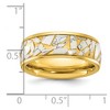 Chisel Stainless Steel Yellow IP-plated with Ceramic Fragments Inlay 8mm Band Ring - 4 of 4