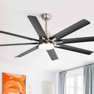 Large Industrial Smart Ceiling Fans with Lights and Remote & APP Control 8 ABS Blades 6-Speed Powerful DC Motor Reversible For Home/Commercial/Outdoor - 1 of 4