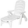 Resenkos Lounge Chair Outdoor, Patio Lounge Chair,Outdoor Chaise Lounge, 5 Level Adjustable Backrest Lounge Chair with Wheels, White - 2 of 4