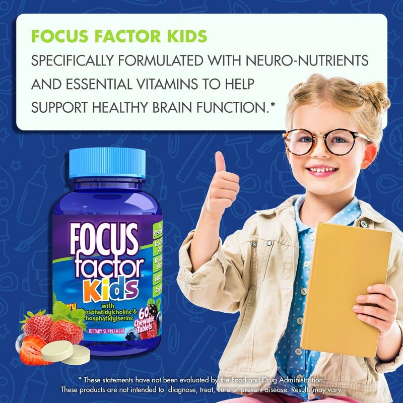 Focus Factor Kids&#39; Vitamin Supplements - 60ct, 4 of 6