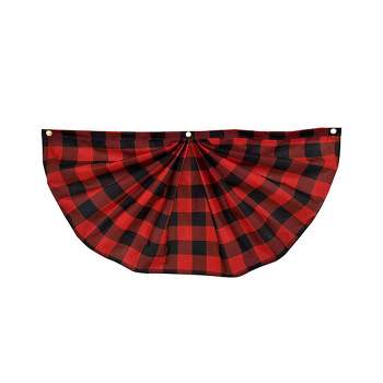 Briarwood Lane Red And Black Checkered Bunting 48" x 24" Pleated Banner with Brass Grommets