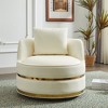 GDFStudio Edgar Modern Faux Leather 360° Swivel  Upholstered Accent Chair - 2 of 4