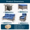 Gymojoy 8 Pieces Outdoor 6 Inch Sofa Swivel Chair Ottoman with Fire Pit Table - 3 of 4