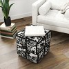 Ottoman Foot Rest Soft and Comfortable Ottoman Square  Black and white print Design Sofa Stool - Black - 2 of 4