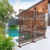 DSVIMOY Outdoor & Indoor Privacy Screen, Freestanding Decorative Privacy Screen for Deck Balcony Patio, Rust Red, 48"*76"*16" - 4 of 4