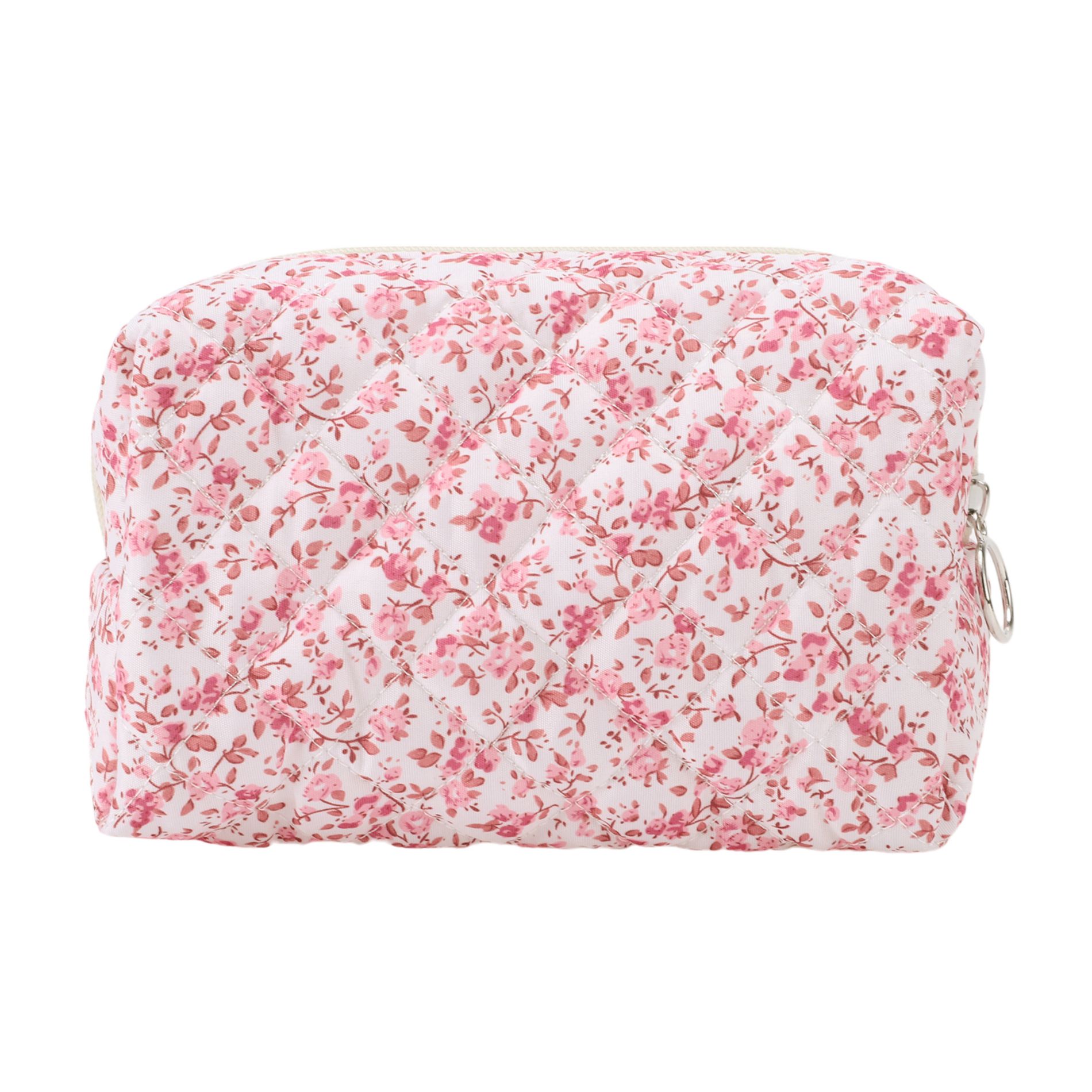 Unique Bargains Women Portable Little Flower Pattern Makeup Bag Light Pink 1 Pc