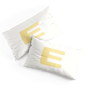 Deny Designs King April Lane Art Block Yellow Monogram E Microfiber Printed Pillow Sham - 1 of 3