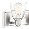 Possini Euro Design Osborne Modern Wall Light Brushed Nickel Hardwire 24" 3-Light Fixture Clear Glass Shade for Bedroom Bathroom Vanity Living Room - image 3 of 4