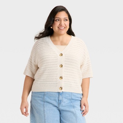 Women's Short Sleeve Button-Front Cardigan - Universal Thread™