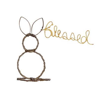 Transpac Wire Blessed Easter Bunny w/Pearls Home Decorations Easter