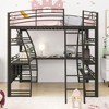Full Size Loft Bed: L-Shaped Desk, 4 Layers of Shelves, Power Outlets - 2 of 4