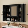 Racxily 36" Medicine Cabinet, Wall Mounted Bathroom Storage with Mirror & 3 Doors, Black/White - 3 of 4