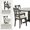 5-Piece Solid Wood Dining Table Set with 4 Chairs, Modern Marble-Style Table, Rubberwood Frame for Kitchen or Dining Room - 3 of 4