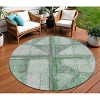 Green And Gray Geometric Washable Indoor Outdoor Area Rug - 2 of 4