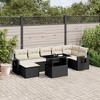 vidaXL 8 Piece Patio Sofa Set with Cushions Black and Cream Poly Rattan - Without Storage - 2 of 4