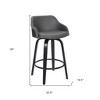 HomeRoots 30" Gray And Black Iron Swivel Low Back Bar Height Bar Chair - 3 of 4