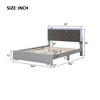 Queen Size Upholstered Bed with LED Lights, Modern Platform Bed with Velvet Headboard 4W - ModernLuxe - 3 of 4