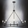 Urban Ambiance Luxury Modern Farmhouse Indoor Chandelier,  26-1/2''H x 35-1/2"W x 35-1/2''D,  Matte Black Finish, UHP4605 - 3 of 4