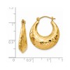 Black Bow Jewelry Wide Hammered Puffed Round Hoop Earrings in 14k Yellow Gold - 4 of 4