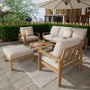 5-Piece Wood SectionalPatio Chat Set with Waterproof Cushions, Outdoor Conversation Sofa for Garden, Poolside, or Balcony – The Pop Home - 2 of 4