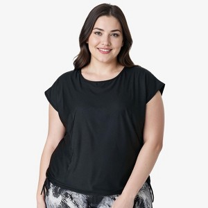 Calypsa Women's Plus Size Daphne Loose Fit UPF 50+ Swim Top - 1 of 2