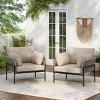 Modern Outdoor Lounge Chair, 36" Iron Lounge Chair with Rope Weave Design, Chairs with Iron Legs and PE Cushions-Coolbibila - 2 of 4