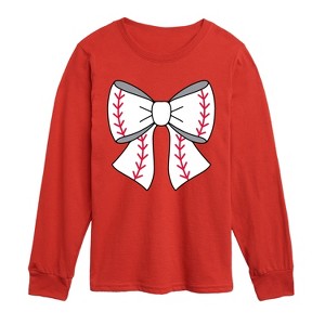 Boys' - Instant Message - Baseball Bow Long Sleeve Graphic T-Shirt - 1 of 4
