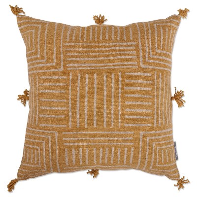 18"x18" Indoor Ghana Square Throw Pillow Yellow - Pillow Perfect