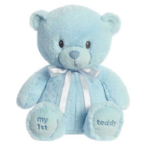 ebba Large My First Teddy Adorable Baby Stuffed Animal Blue 18" - 1 of 4
