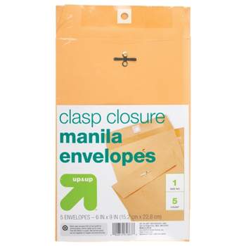 5ct 6" x 9" Clasp Closure Manila Envelopes - up & up™