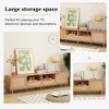 JUJABU Rattan TV Console for TVs up to 85", with Solid Wood Legs and Storage Cabinets for Living Room - 4 of 4