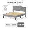 Accent Bed Frame Modern Upholstered Headboard with Reinforced Support for Bedroom Queen - 3irtyhousy - 4 of 4