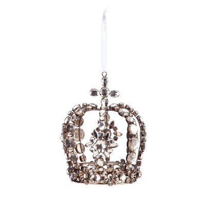 DEMDACO Jeweled Crown Ornament 6 Inches 6 x 5 - Silver